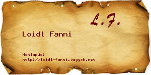Loidl Fanni névjegykártya